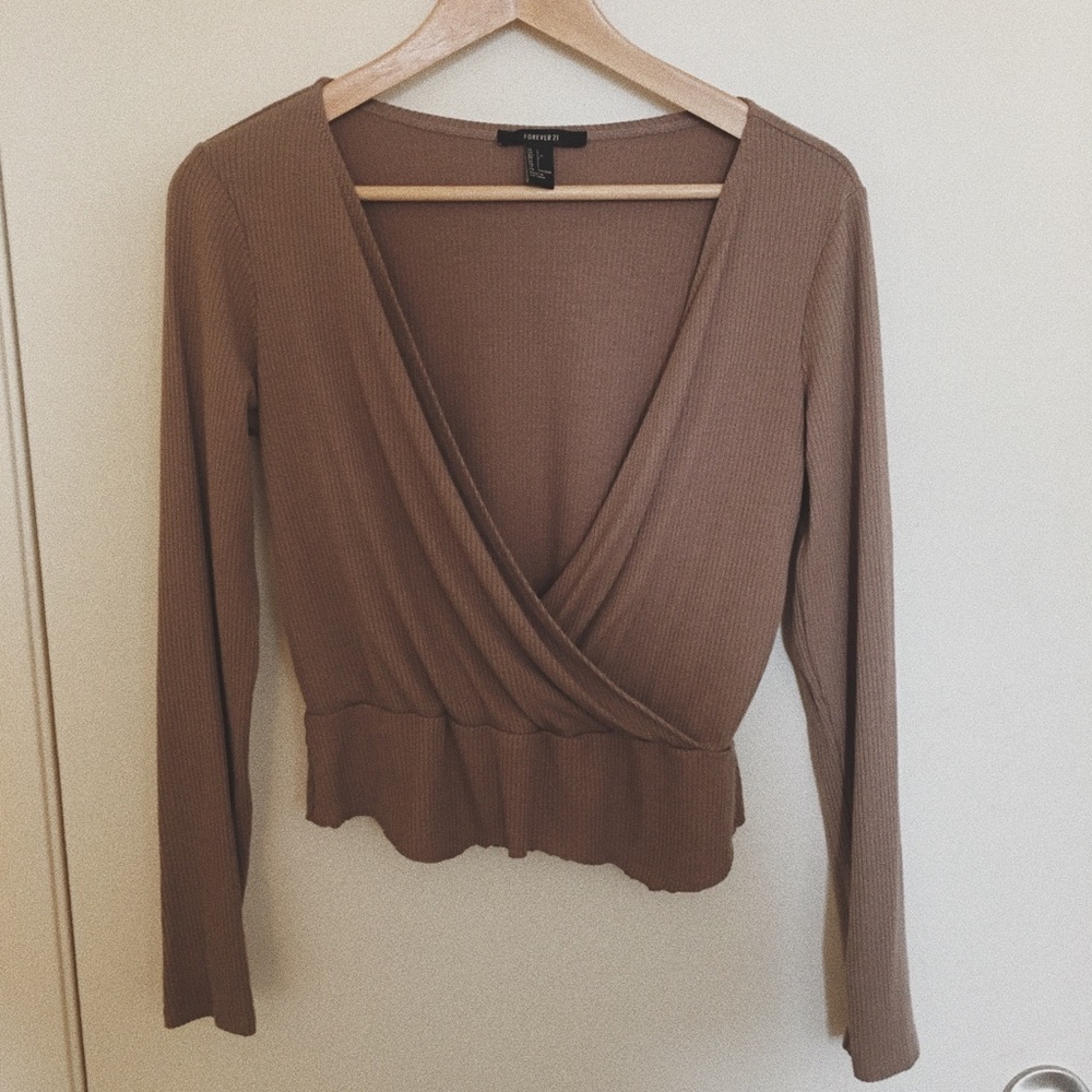 Beige/Brown DIY top/worn once